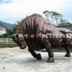 銅雕開荒牛，動物銅雕