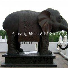 銅雕大象，寺廟銅大象雕塑