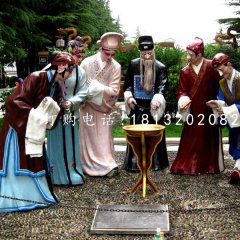 戲曲人物雕塑，玻璃鋼仿真人物
