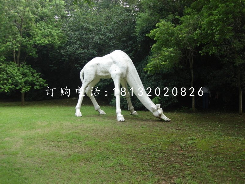 長頸鹿石雕，公園動物石雕