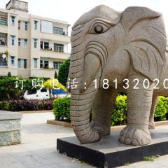 小區(qū)動物石雕，大象石雕