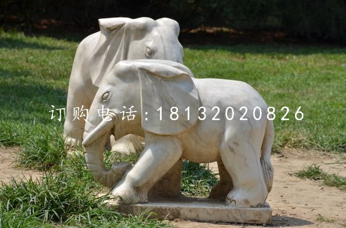 公園小象石雕，動(dòng)物石雕
