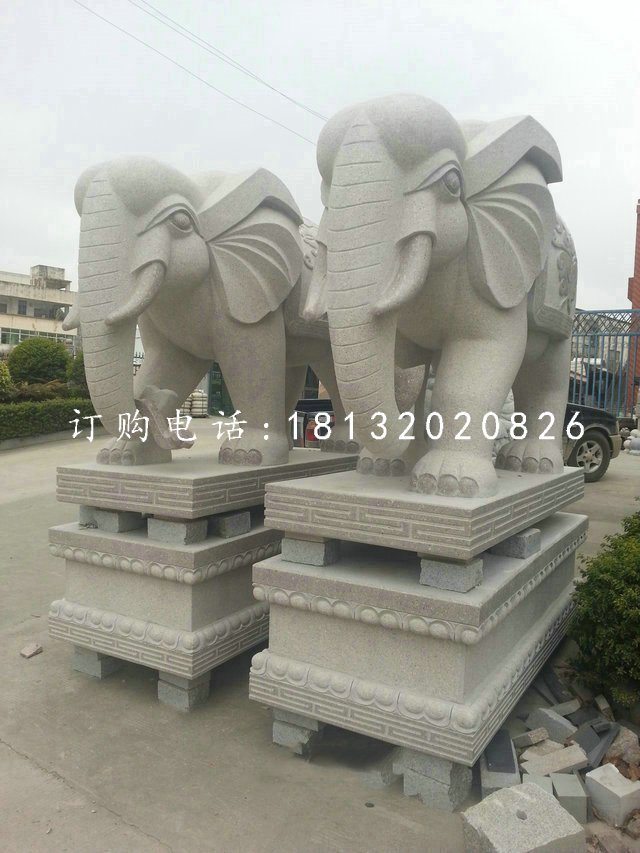 大理石大象，廣場動物石雕