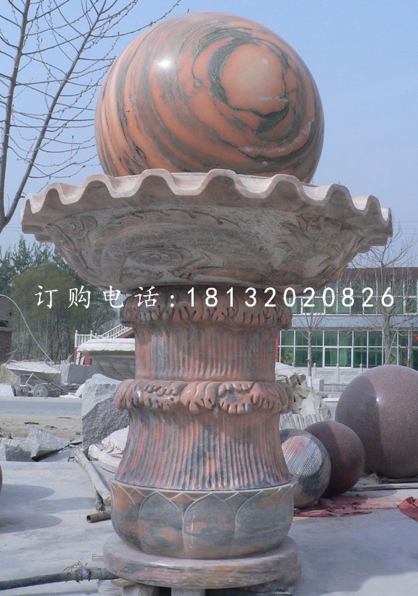 晚霞紅風(fēng)水球石雕，景觀石雕