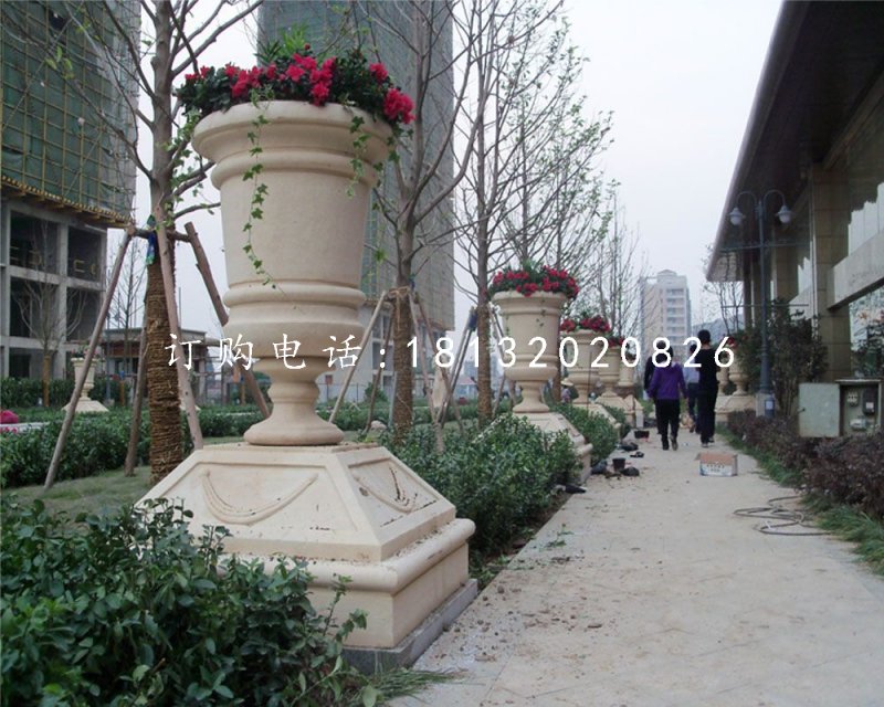 石花盆，小區(qū)景觀石雕