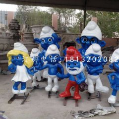 玻璃鋼藍(lán)精靈，卡通擺件