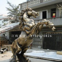 玻璃鋼仿銅立馬，廣場(chǎng)動(dòng)物雕塑