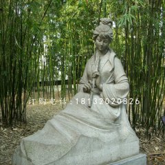 玉女吹簫石雕，公園古代人物石雕