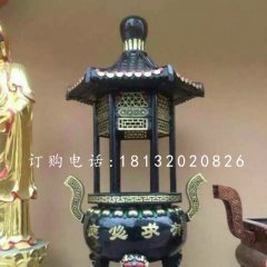 有求必應(yīng)香爐雕塑，寺廟銅香爐