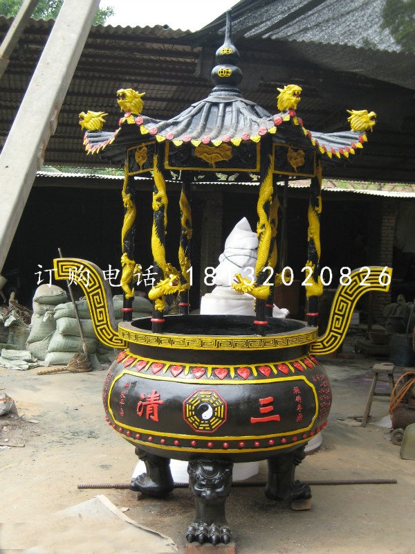 圓形香爐，鑄鐵香爐