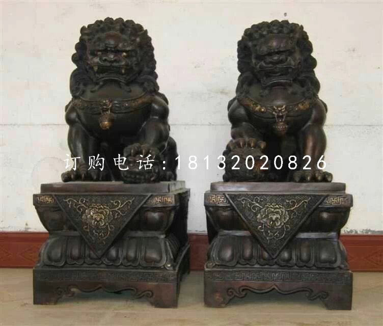 小型銅獅子，北京獅銅雕