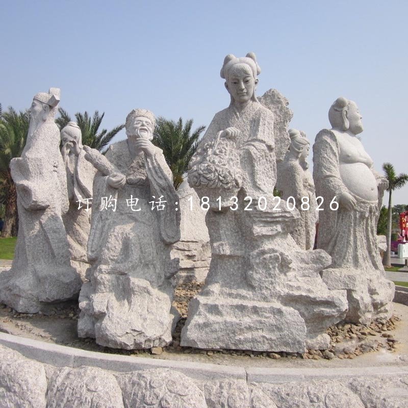 八仙石雕，公園神仙石雕