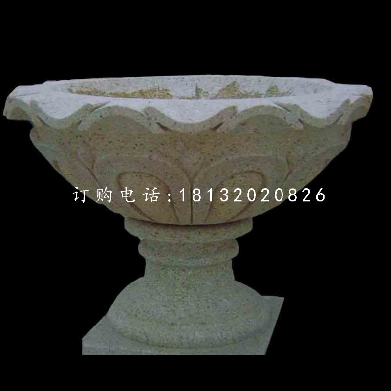 大理石花盆雕塑，公園景觀石雕