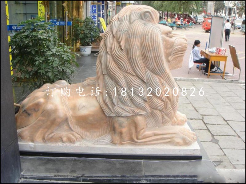 趴著的獅子雕塑,西洋獅石雕