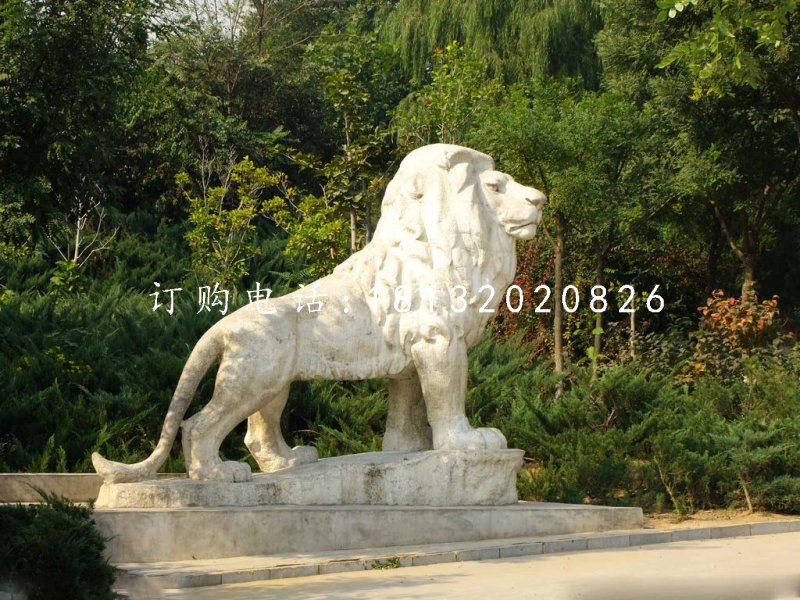 西洋獅石雕，公園動(dòng)物石雕