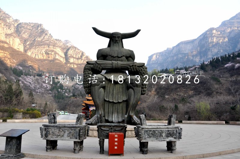 神農(nóng)銅雕，廣場(chǎng)神話人物銅雕