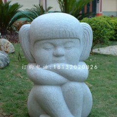 小女孩石雕，公園小品石雕