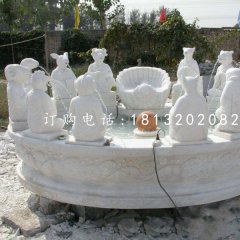 十二生肖噴泉石雕，漢白玉景觀石雕
