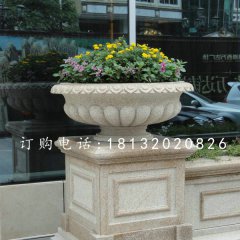 花缽石雕，景觀石雕
