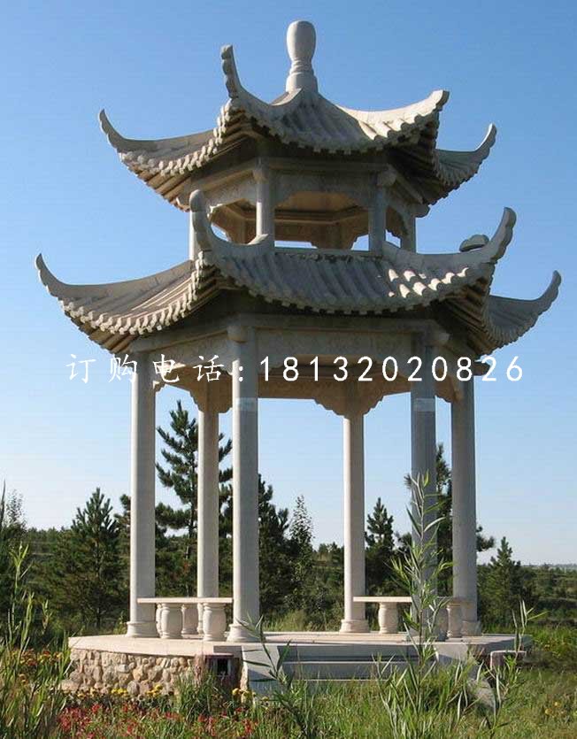涼亭石雕，公園石亭子 (1)