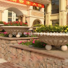 小區(qū)石花盆，景觀石雕