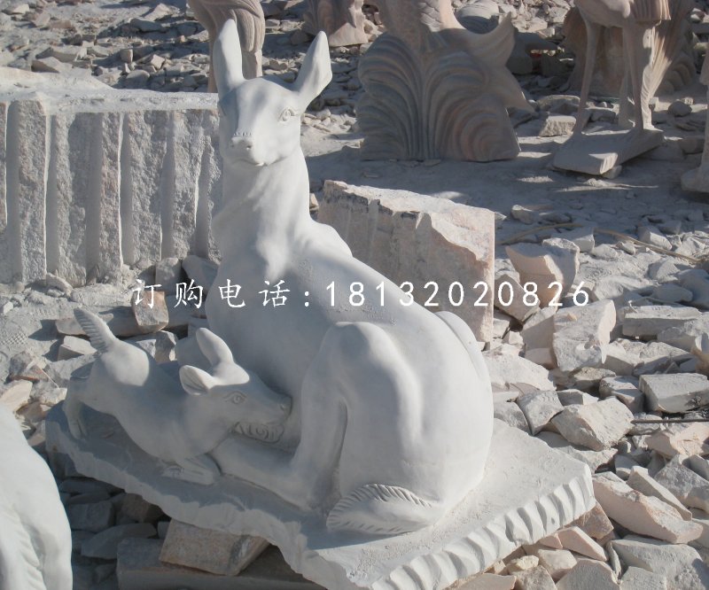 羊羔跪乳石雕,漢白玉動(dòng)物石雕