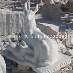 羊羔跪乳石雕，漢白玉動物石雕