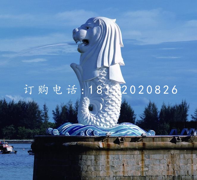 魚尾獅石雕，廣場(chǎng)景觀石雕