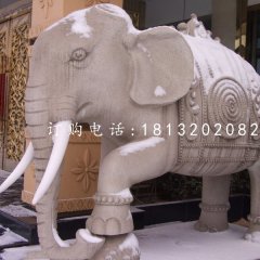 廣場(chǎng)大象石雕，動(dòng)物石雕