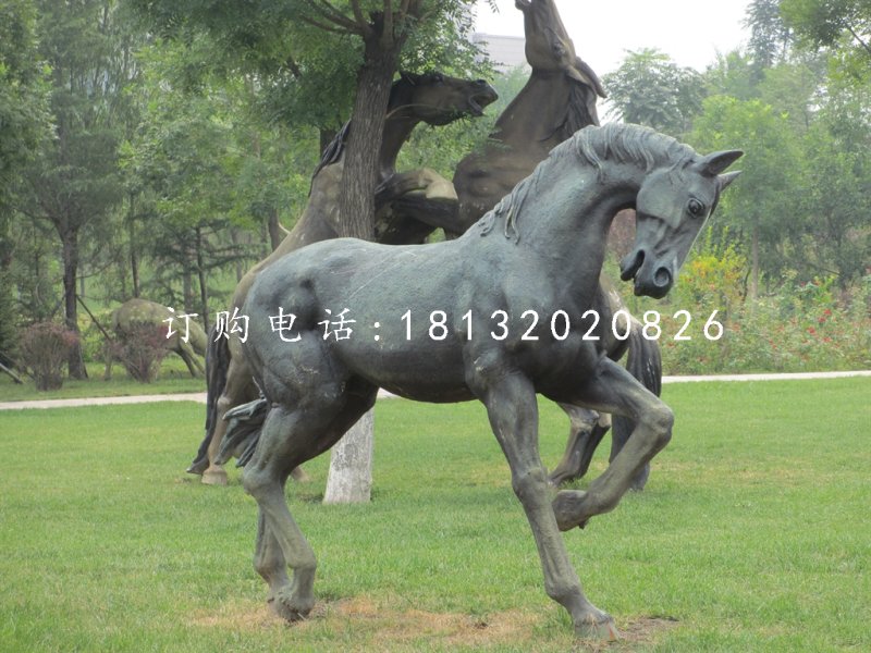 公園馬雕塑，銅雕馬