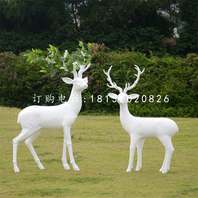 樹枝梅花鹿，玻璃鋼抽象動物雕塑