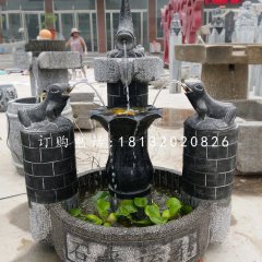 石來(lái)遠(yuǎn)轉(zhuǎn)石雕，青石流水?dāng)[件