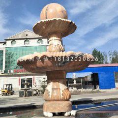 晚霞紅風(fēng)水球噴泉，雙層風(fēng)水球雕塑