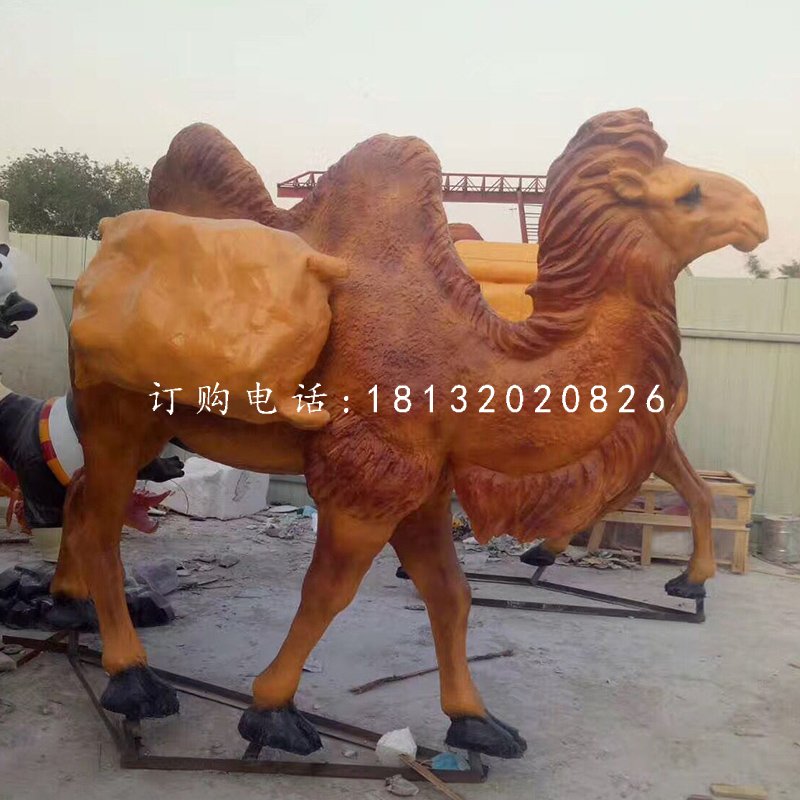 玻璃鋼仿真駱駝，玻璃鋼動物雕塑