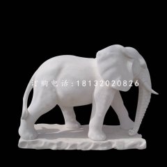 漢白玉大象，廣場(chǎng)動(dòng)物石雕