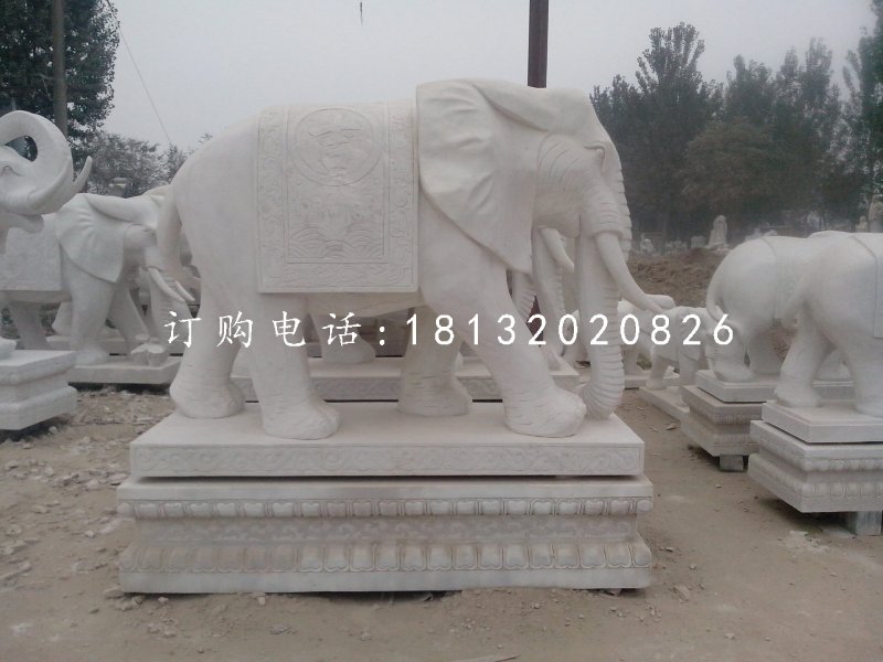 吉祥大象石雕，動(dòng)物石雕