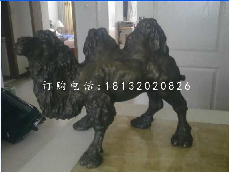 駱駝雕塑，玻璃鋼仿銅動物