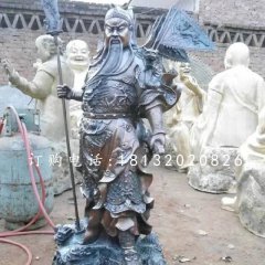關公持刀雕塑，武圣人銅雕