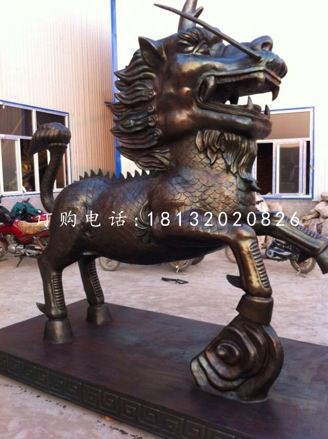古代神獸銅雕，麒麟銅雕