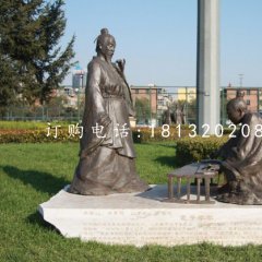 孔子學琴銅雕，校園景觀銅雕
