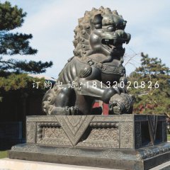 獅子戲球銅雕，北京獅銅雕