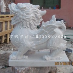 漢白玉貔貅，石雕貔貅雕塑