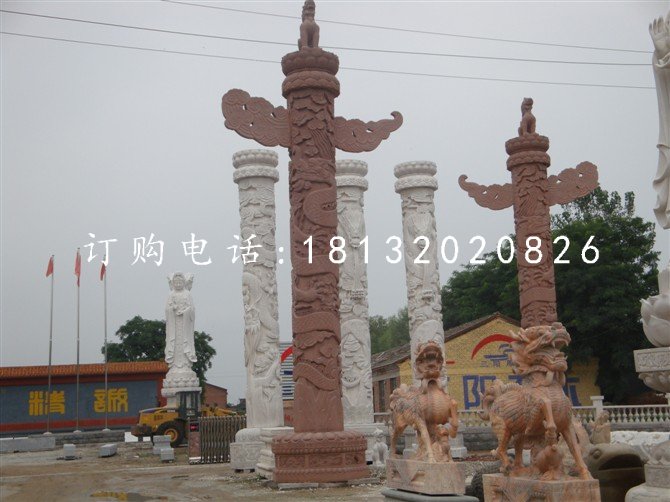 華表石雕，花崗巖柱子石雕