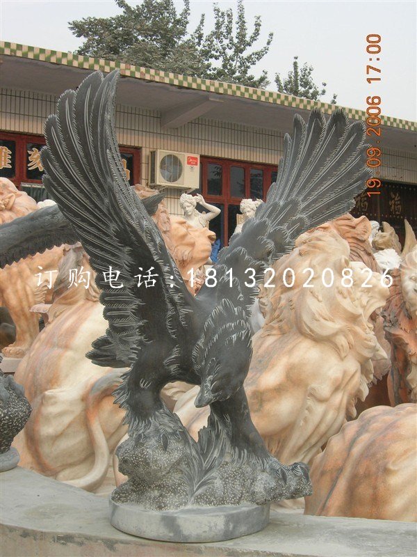 老鷹石雕，青石雄鷹雕塑