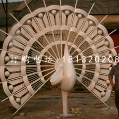 不銹鋼孔雀開屏雕塑，不銹鋼抽象動物雕塑
