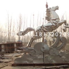 馬踏祥云雕塑，不銹鋼動(dòng)物雕塑