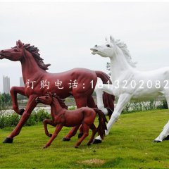 玻璃鋼奔馬，公園仿真動(dòng)物雕塑