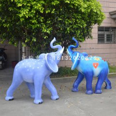 玻璃鋼彩繪大象，彩繪動(dòng)物，公園景觀雕塑