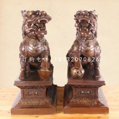踩球麒麟銅雕，古代神獸銅雕