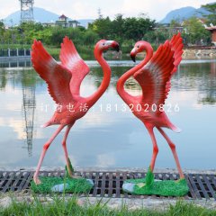 仿真火烈鳥雕塑，玻璃鋼動物擺件
